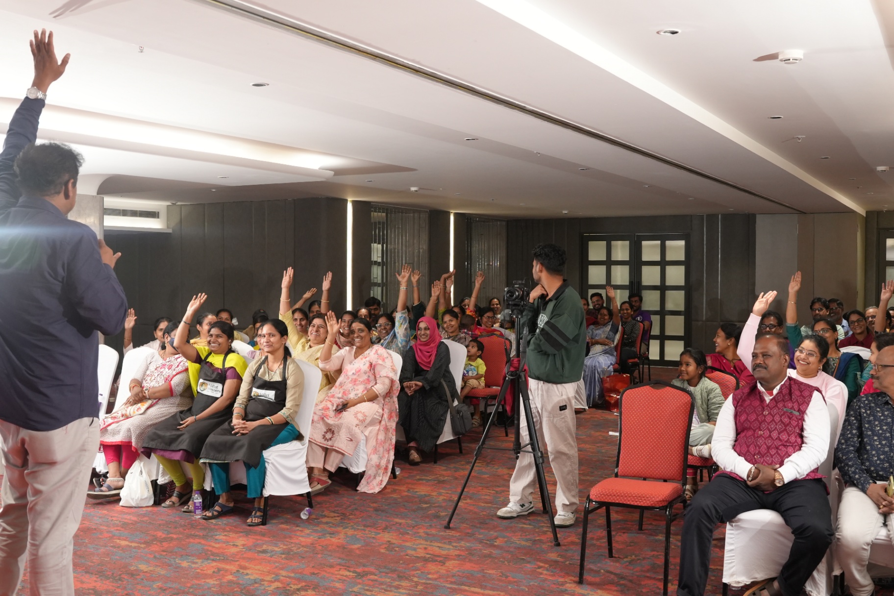 Hands raised — interactive Q&A moment