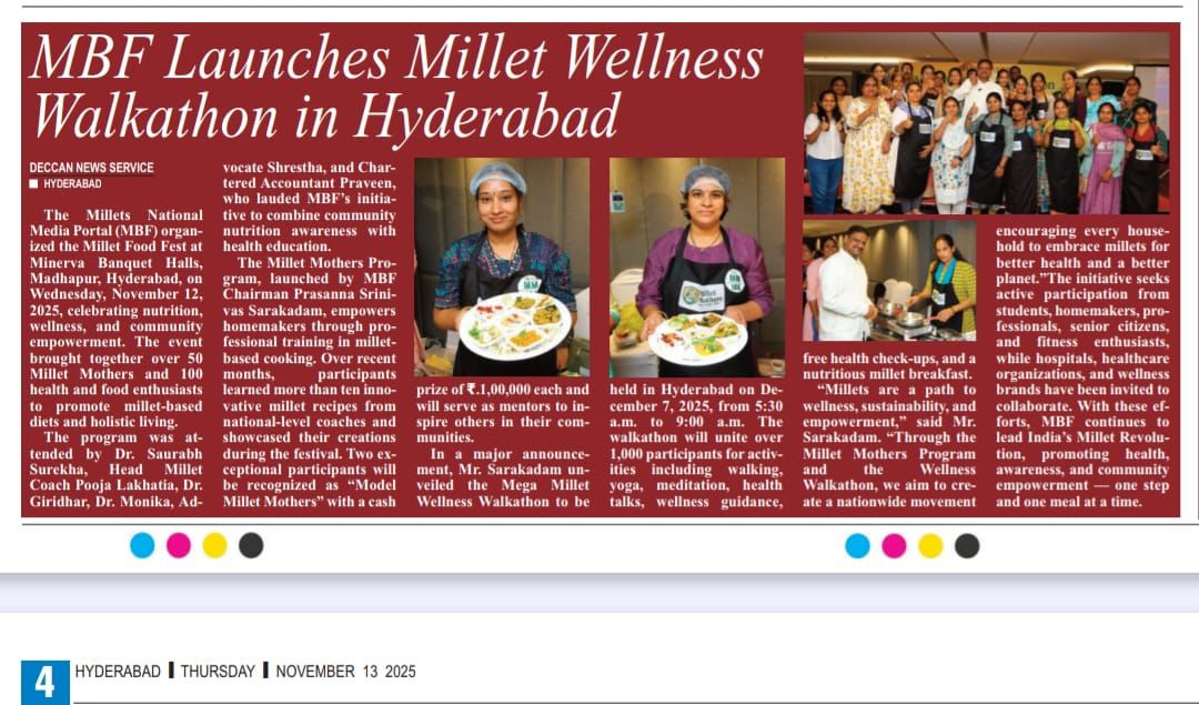 Deccan Chronicle — MBF Launches Millet Wellness Walkathon in Hyderabad
